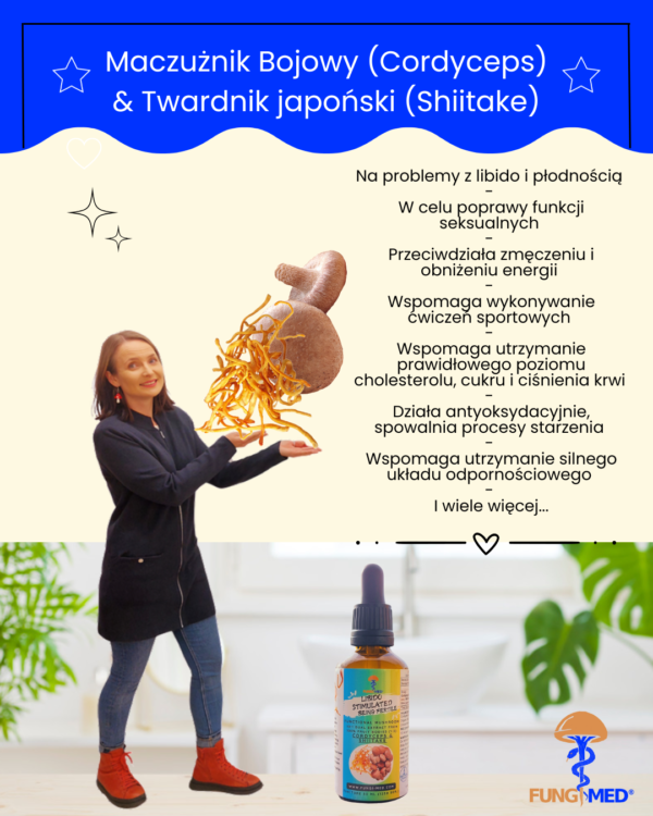 MACZUŻNIK BOJOWY (CORDYCEPS) I TWARDNIK JAPOŃSKI (SHIITAKE, LENTINULA) NALEWKA - obrazek 7