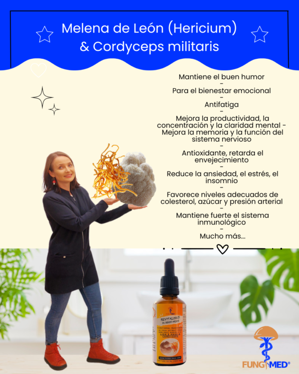 MELENA DE LEÓN (HERICIUM) Y CORDYCEPS TINTURA - Imagen 7